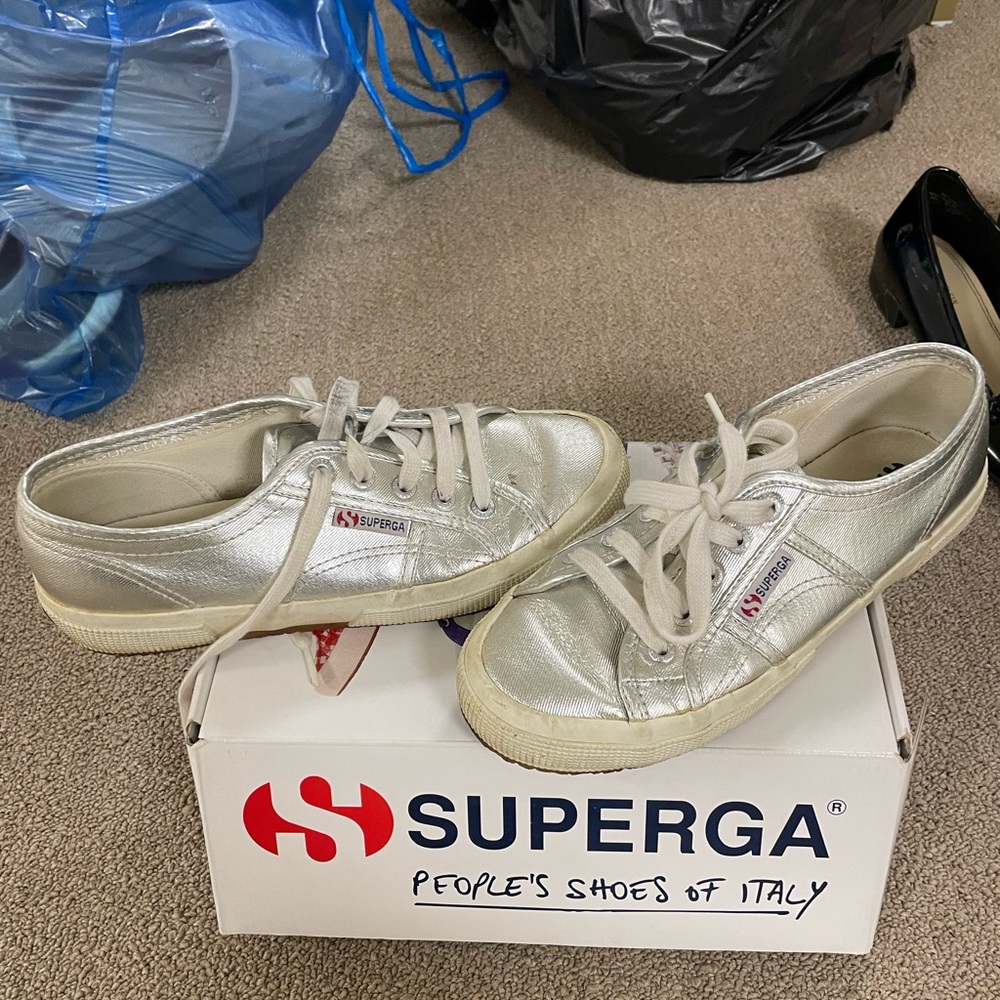 Superga Shiny Silver Sneakers